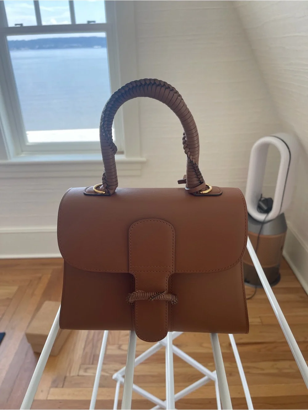 Delvaux Brillant PM +P Enlaced, Tan, Doré